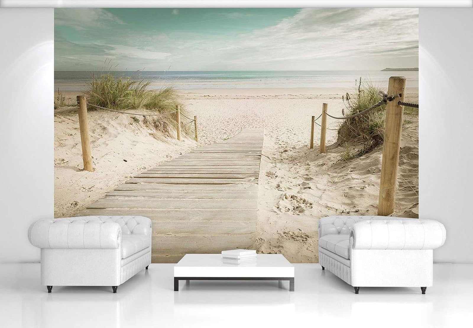 Kfjhgbdshhj 3D Mural Photo Mural-Wallpaper Beach 3D Sea Baltic Sea Nature Dunes Landscape Living Room Bedroom,430Cmx300cm Poster - Wall Sticker - Frameless Picture