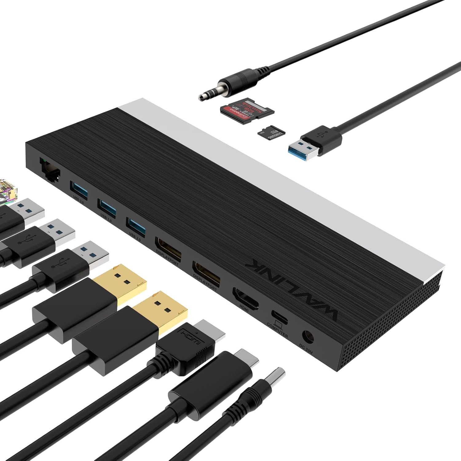 USB C Laptop Docking Station Triple Monitor, WAVLINK Triple