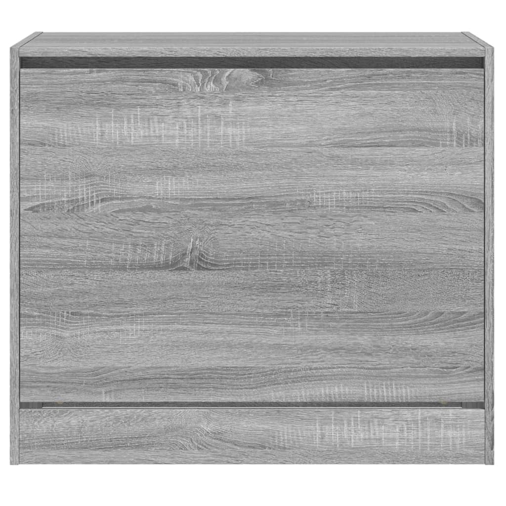 Armario para zapatos Sonoma Gris 80x42x69 cm Madera de ingeniería | 1 cajón plegable de 3 niveles, diseño compacto, tapa resistente para decoración, montaje en pared incluido