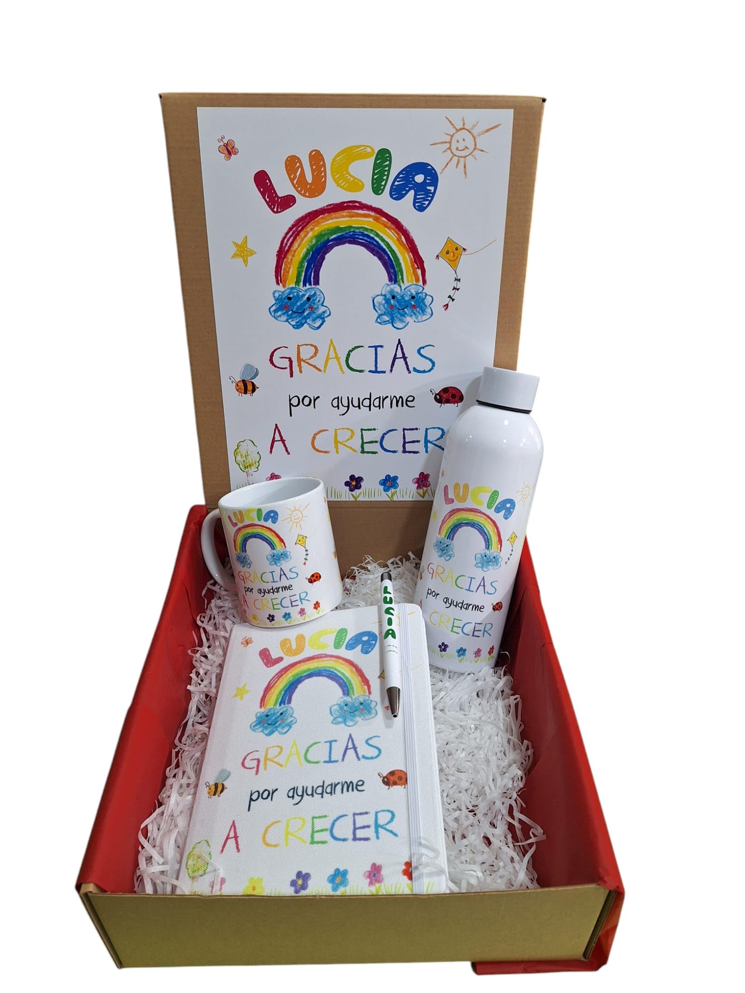 Genérico Pack de Regalo personalizado con nombre y texto, para maestros, docentes, profesores de guardería.
