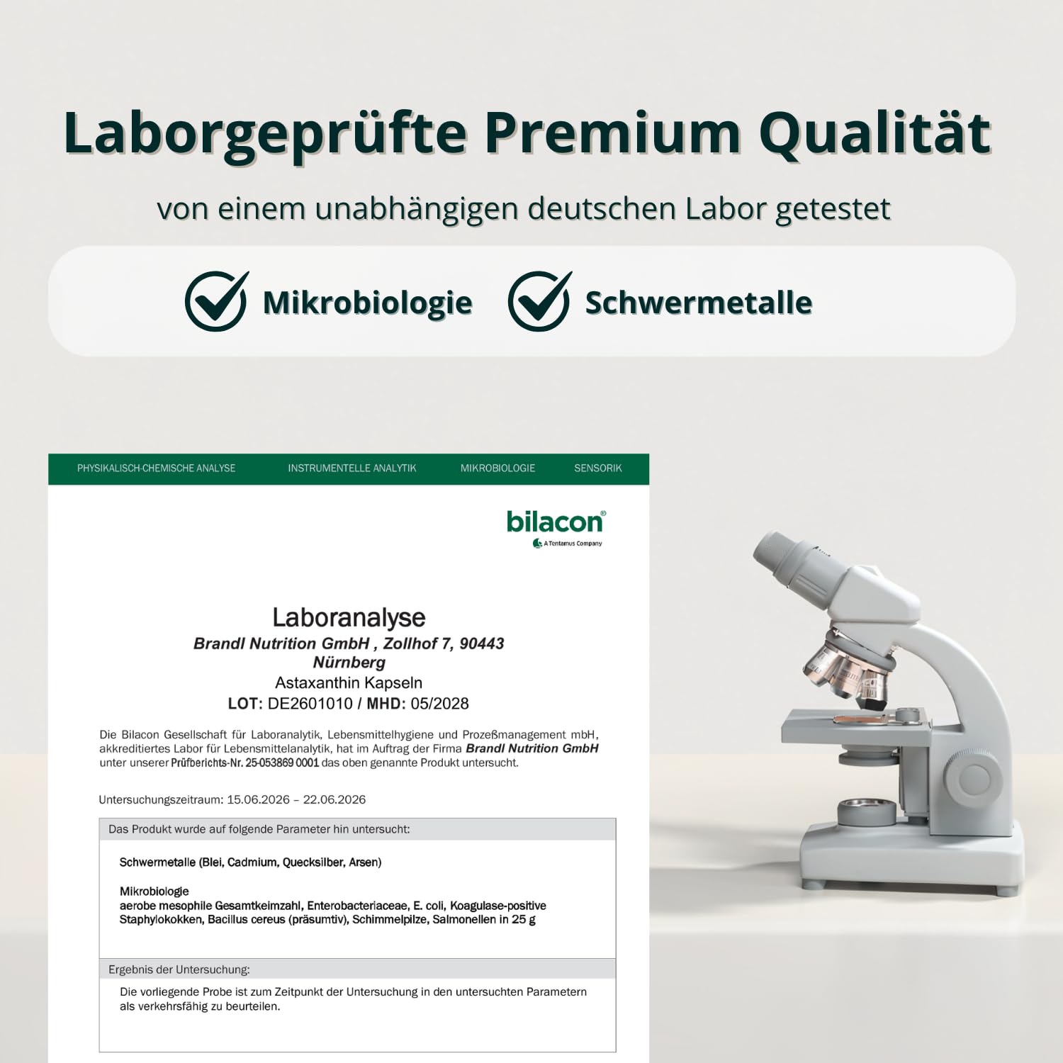 Astaxanthin hochdosiert Bio Kapseln mit Antioxidantien - 90 vegane Astaxanthinkapseln je 8 mg bio Astaxanthin brandl® - ohne Zusatzstoffe, abgefüllt in Deutschland Premium-Qualität, laborgeprüft