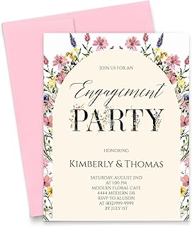 12 Engagement Party Invitation Ideas That Set the Tone Beautifully 41 Spring Floral Engagement Party Invitations for Women, Summer Wildflower ...
