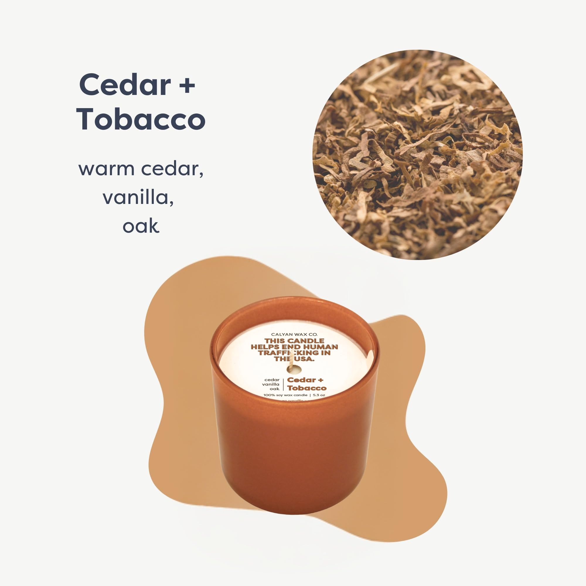 cedar tobacco candle + 3-Wick Clear Glass Tumbler Soy Top Notes Tobacco & Cedarwood Scented Candle