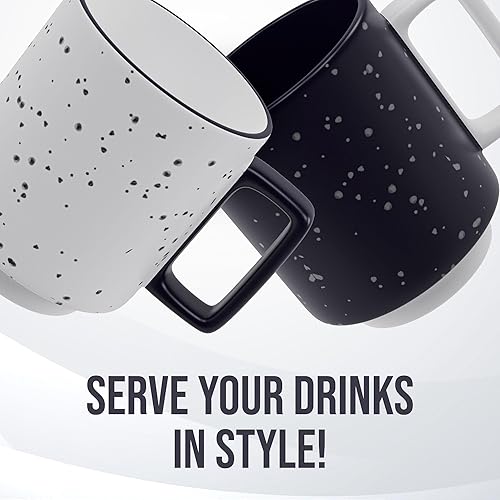 Miniatura 6 de American Atelier Juego de 2 tazas de café apilables  Tazas de cerámica de 14 onzas para encimera de cocina, mesa, isla o cafetería  Regalo para los