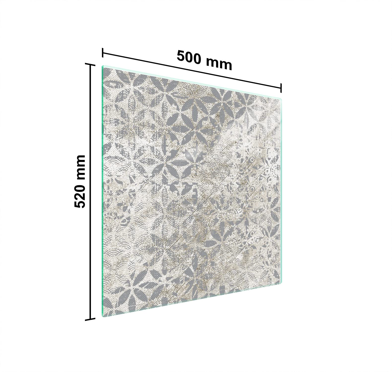 Placa protectora de vitrocerámica 50 x 52 cm 1 pieza cocina eléctrica universal para inducción protección contra salpicaduras tabla de cortar de vidrio templado como decoración, GRIS