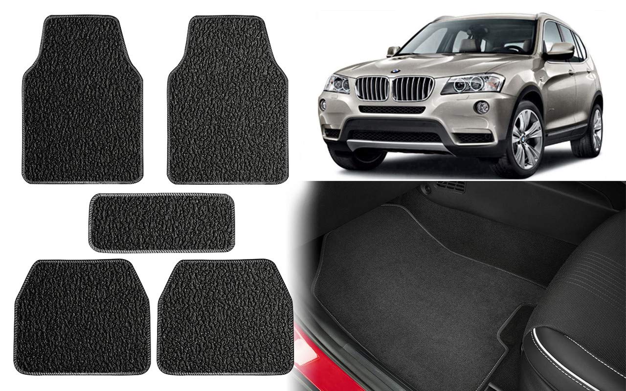 Set of 5 Pcs Black Carpet Floor Car Mats for BMW X3