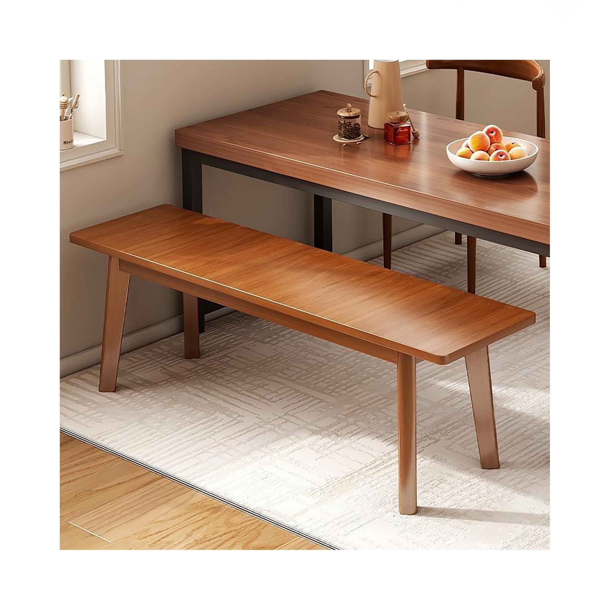 Banc en bois de noyer de 100 cm pour table à manger et entrée