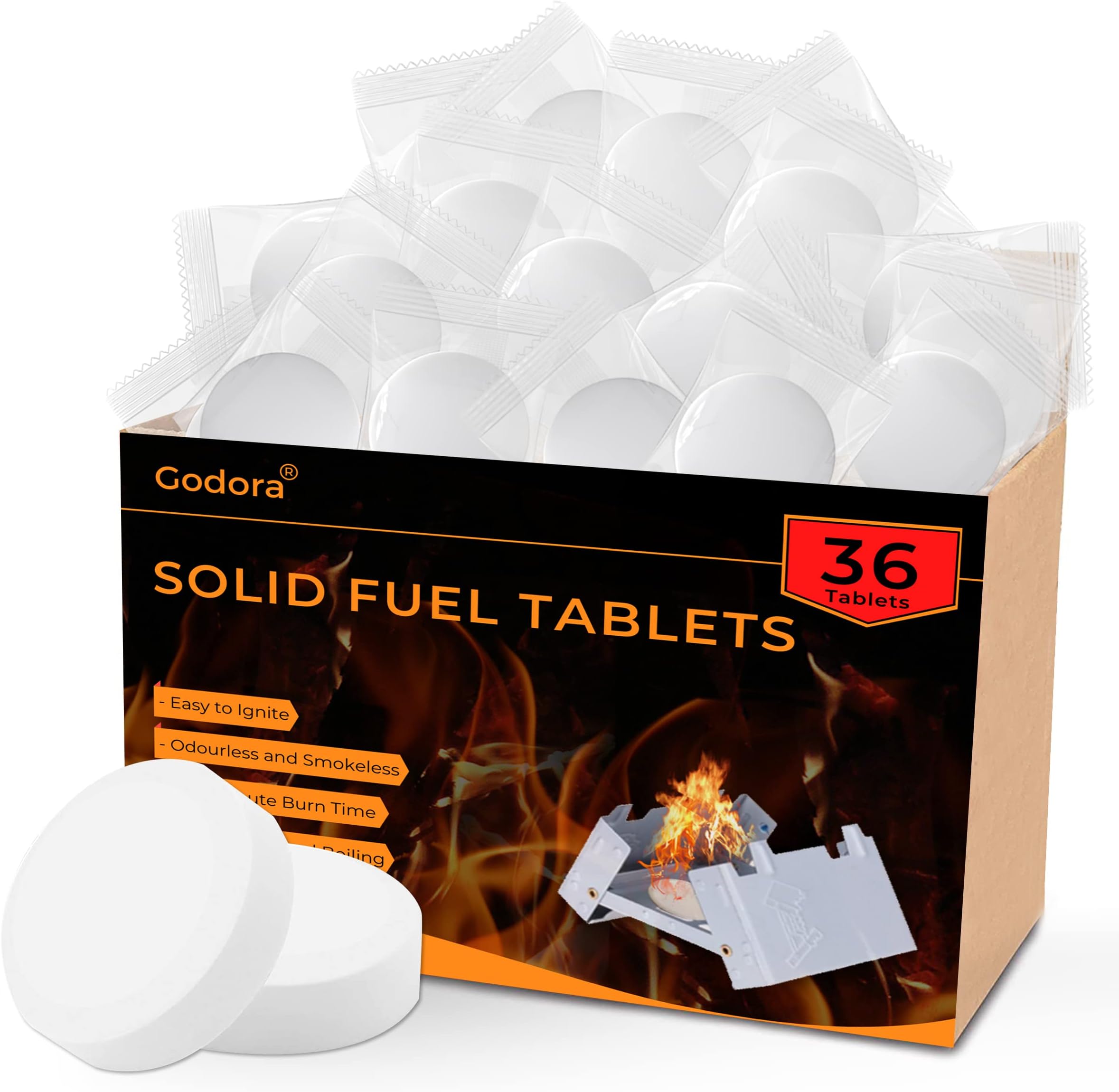 36 PCS Wax Block, Energy Firelighters, Solid Fuel Safe & Fast, For BBQ, Wood Burner, Log, Grill, Campfire, Multi-fuel Stove