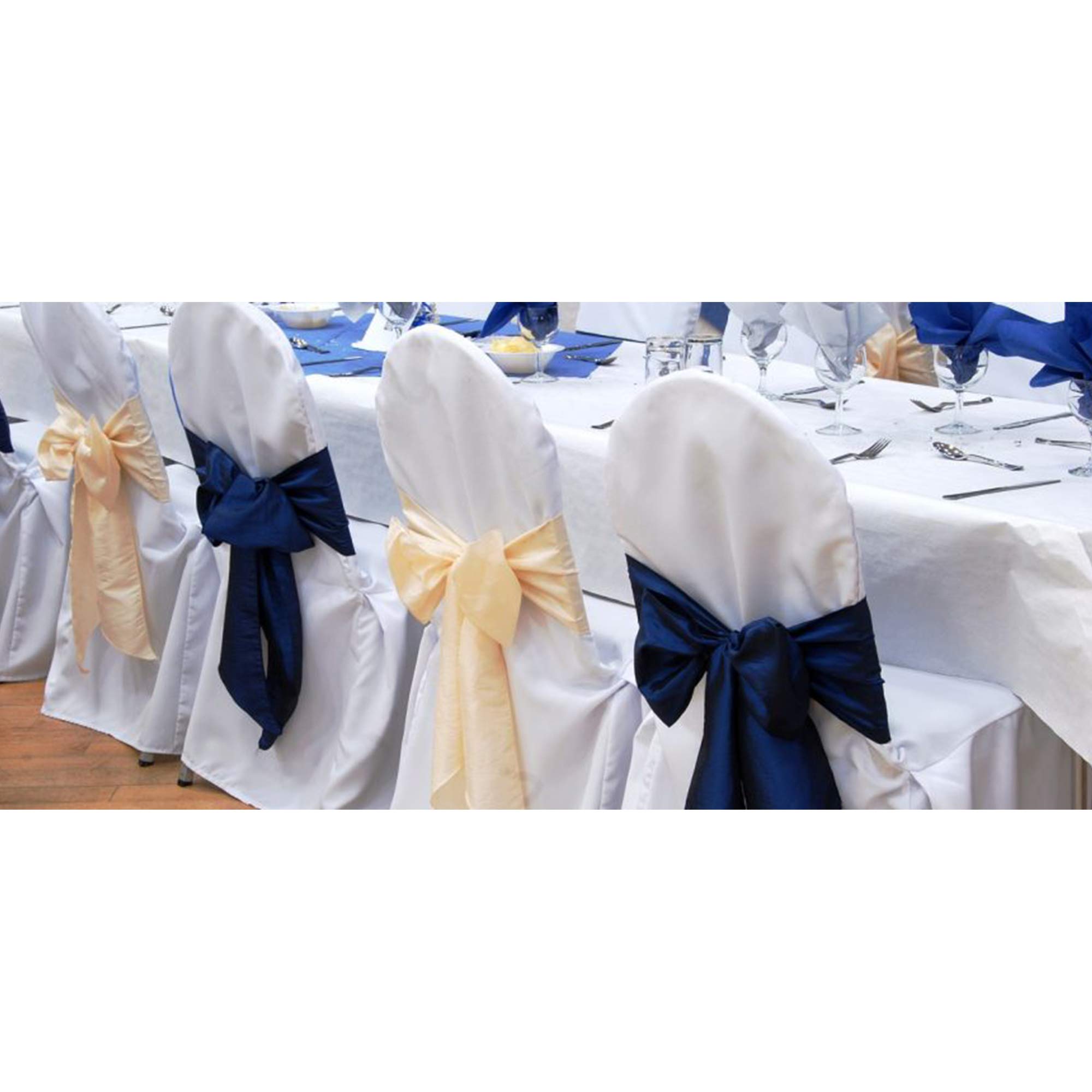 VATIN 100mm Wide Double Faced Polyester Deep Navy Blue Satin Ribbon- 4.5 Metre/Spool, Perfect for Chair Sash, Making Bow, Sewing and Wedding Bouquet - 5