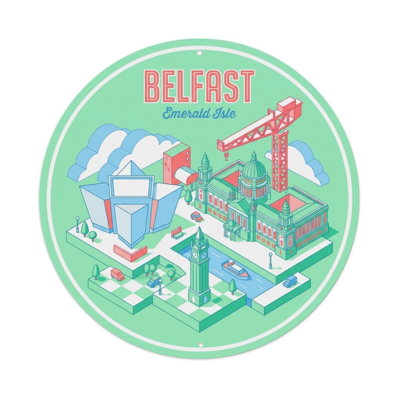 Tgrcjimh Style Metal Tin Sign Vintage Travel Belfast Ireland Idea