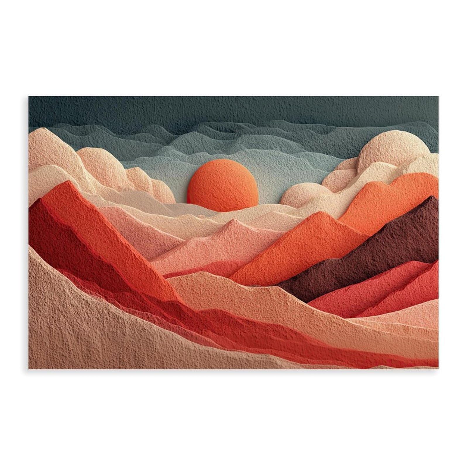 Iyqtaggh Terracotta Orange Abstract Hills Canvas Poster Bedroom Decor Landscape Office Room Decor Gift 20X30inch(50X75cm)