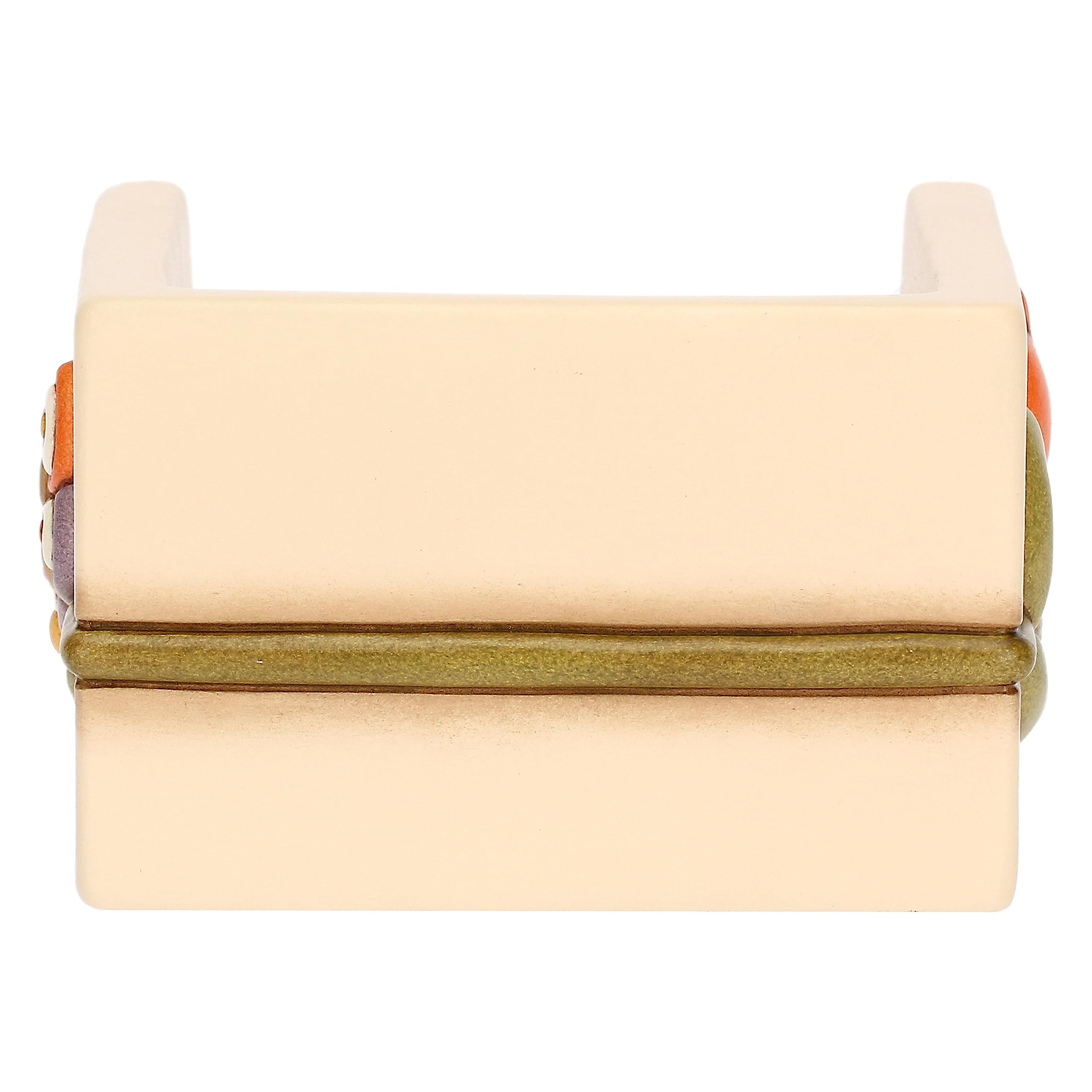 THUN - Porta Foglietti Adesivi in Ceramica Decorata a Mano con Tulipano, Linea Country, 11x70x11 cm h