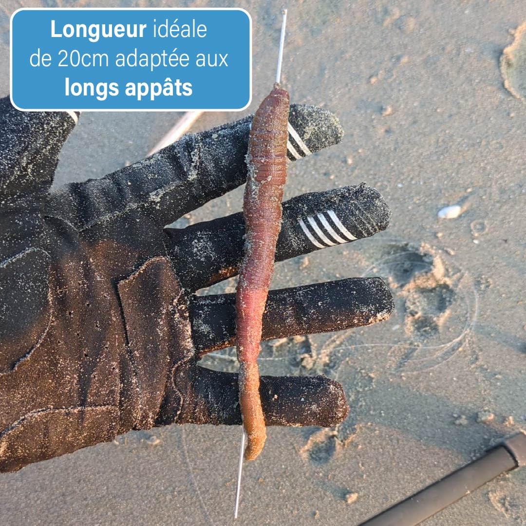 F2M - Pack pêche en surfcasting - Lot de 2 Rouleaux de Fil à ligaturer Les appâts + 1 Boite de 5 Aiguilles à locher Les vers