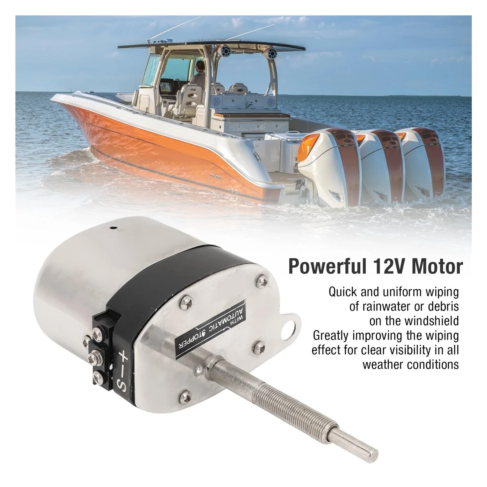 Fensterwischermotor Für Traktor Für Angeln Für Boot ATV UTV Elektrische Motor Wischer Leistungsstarke Verschleißfeste Blade Kit Scheibenwischermotor