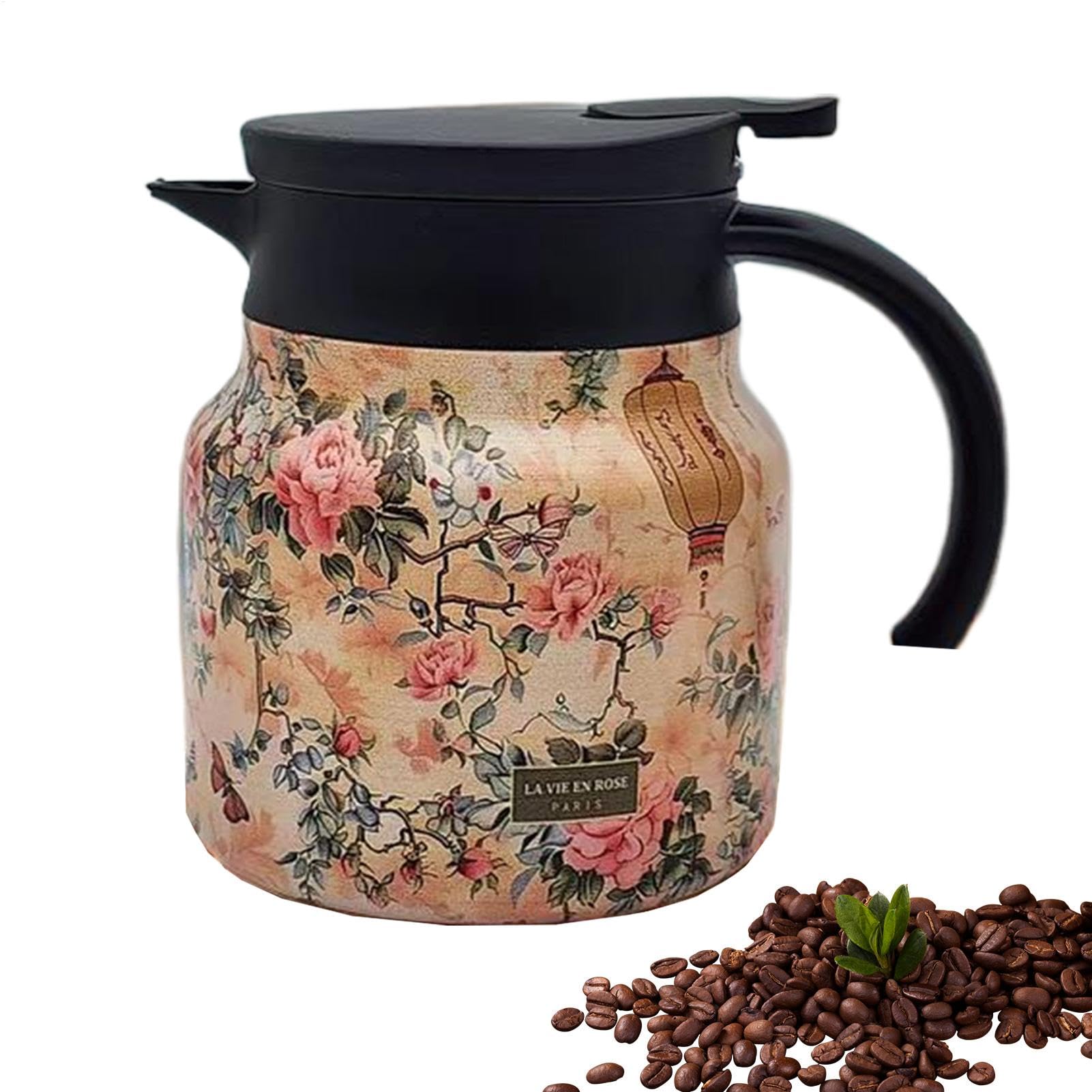 Pichet isotherme à thé 1L style vintage floral pour sublimer vos brunchs et pauses café