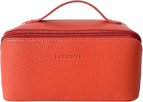 Bolsa de cosméticos, bolsa de maquillaje de viaje, bolsa de cosméticos para mujeres y niñas, organizador de piel sintética, impermeable, organizador