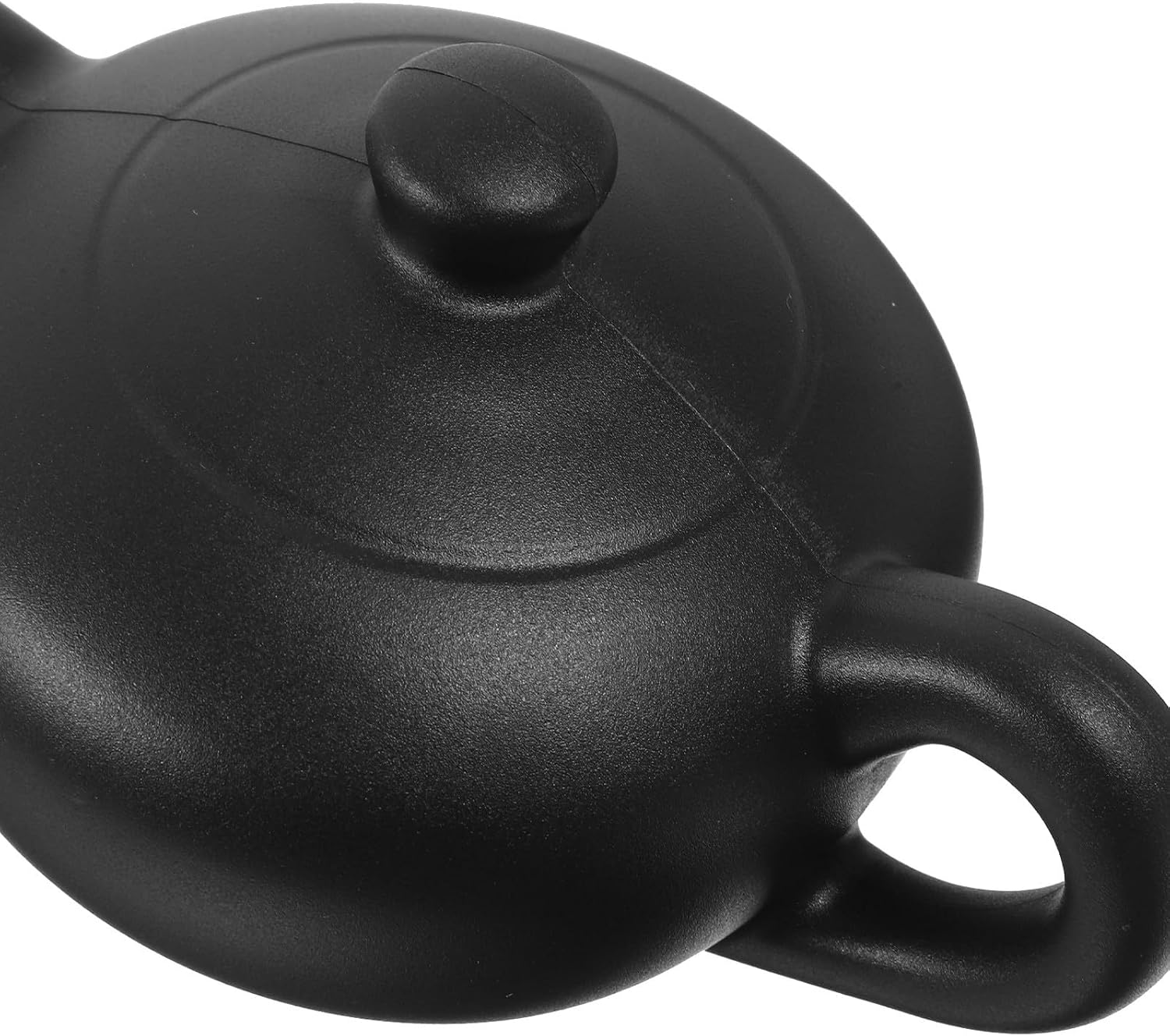 Invisible Floating Teapot Fountain Accessory with 13cm Support Tube, Black Ceramic Tabletop Waterfall Ornament for Indoor Courtyard Decoration