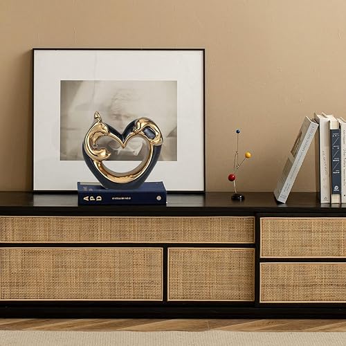 Miniatura 6 de Elegante estatua de delfín en forma de corazón, decoración de delfín de porcelana para regalos ideales para parejas en bodas, aniversario, día de