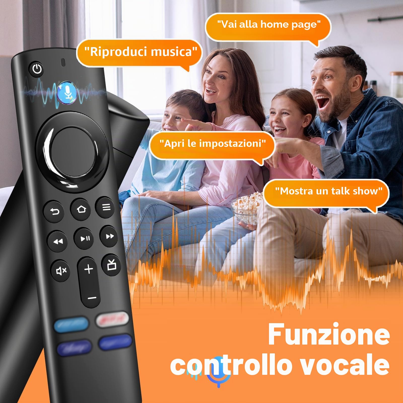 Telecomando Vocale Sostituzione,Applicabile AM-Z F1re St1CK (Lite & Gen 2 & Gen 3 & 4K &4K Max),Applicabile Cube Gen 2 & Gen 3,dotato di connettività Bluetooth e quattro tasti di scelta rapida