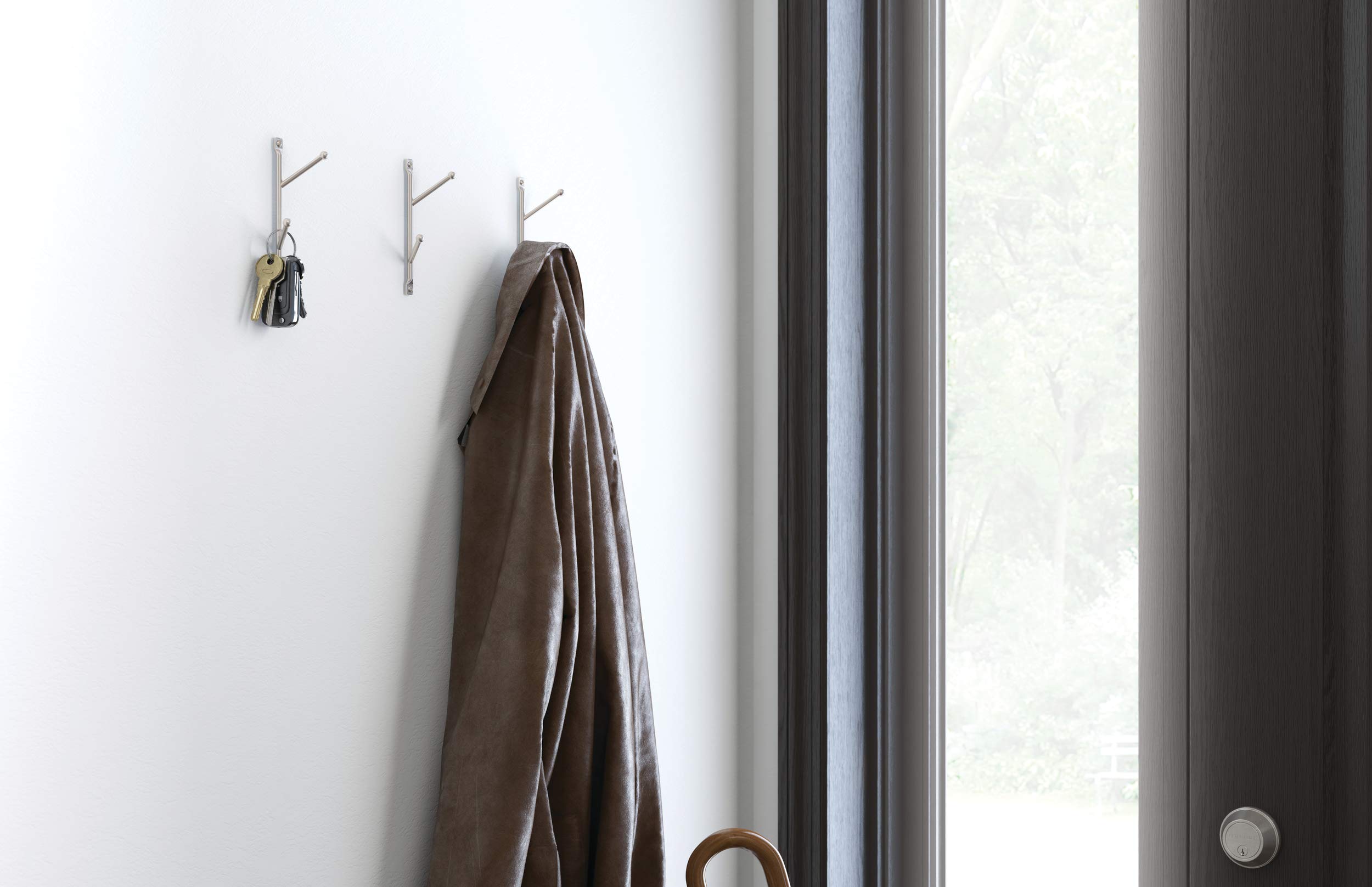 Franklin Brass VERT01F-NIC-C Small Vertical Double Hook, Nickel