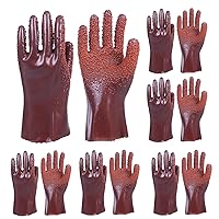 Vista 9 de 3 pares de guantes de alcantarillado resistentes Guantes de trabajo resistentes a la abrasión con revestimiento de PVC para limpieza de drenaje