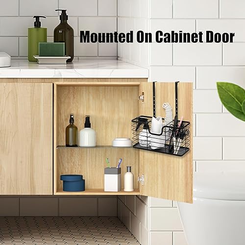 Miniatura 5 de Nicunom Soporte para secador de pelo, organizador de herramientas de pelo 3 en 1, soporte ajustable para secadora de pelo, organizador de baño,