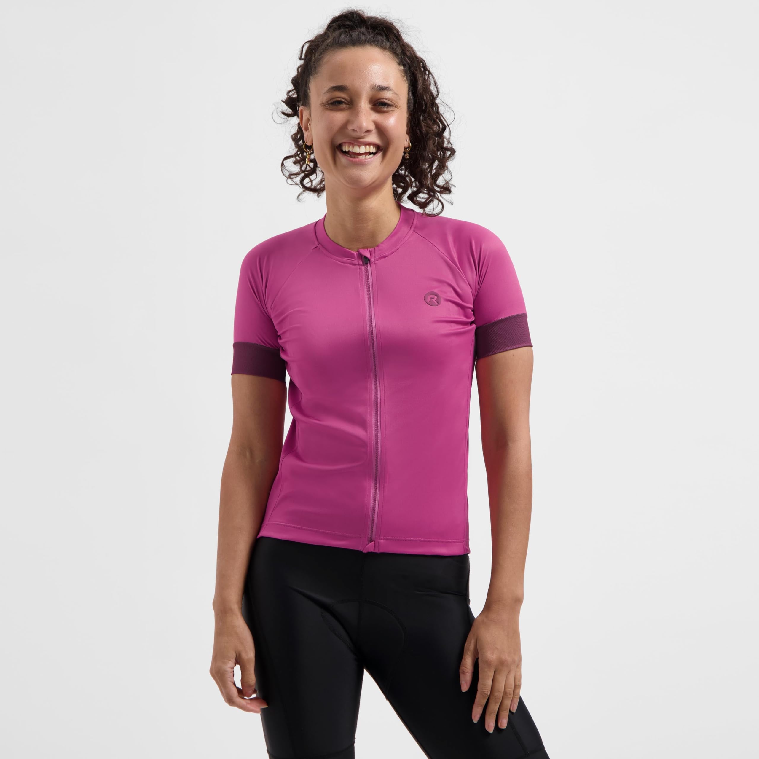 Rogelli - Maglietta da ciclismo da donna, manica corta per bicicletta, modesta