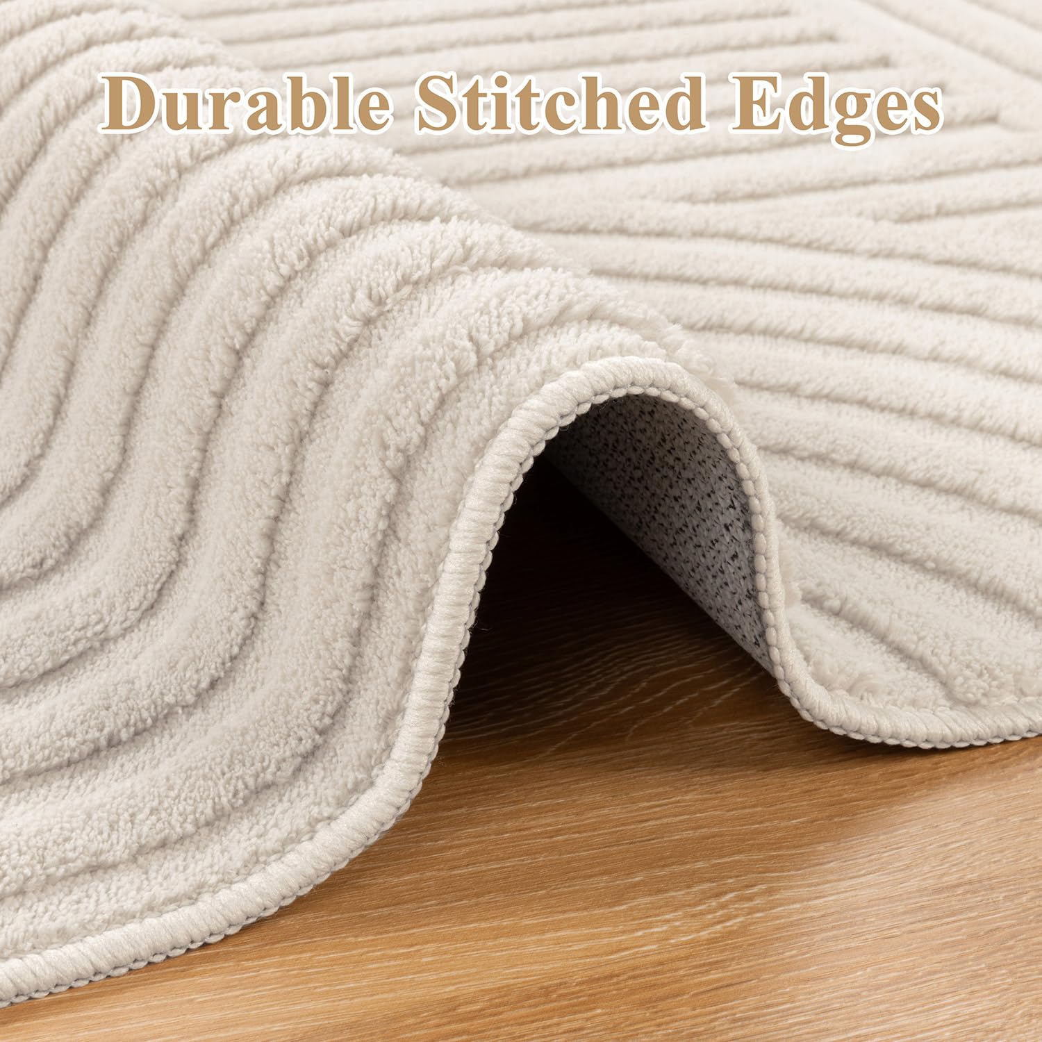 SHACOS Beige Teppich Wohnzimmer 160x230 cm, Waschbarer Teppich rutschfest | Moderner Wohnzimmerteppich Kurzflor, Kuscheliger Teppiche Groß, Weich, Anti-Rutsch Unterseite