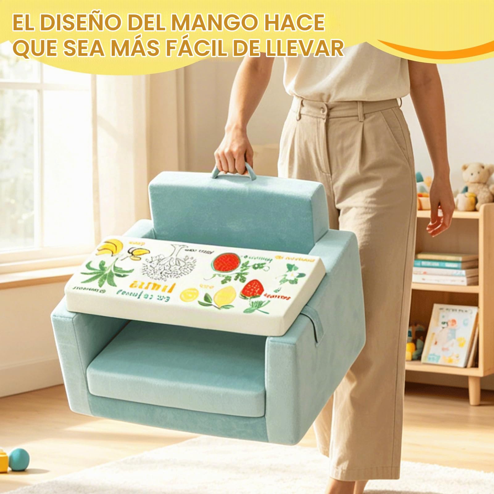 LZDMY Sofa Infantil 3 en 1, Asiento Bebe con Tablero Protector