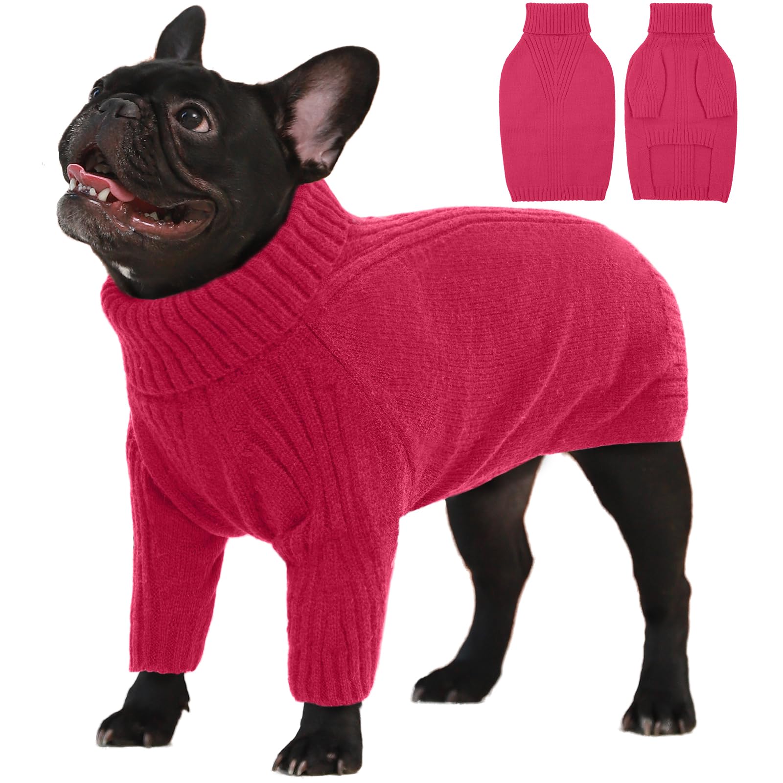 IECOii Maglione per cani,maglione dolcevita per cani per Natale,caldo maglioni per cani di taglia piccola media grande e gatti,Felpe per cani autunno inverno per Chihuahua, Bulldog francese,Labrador
