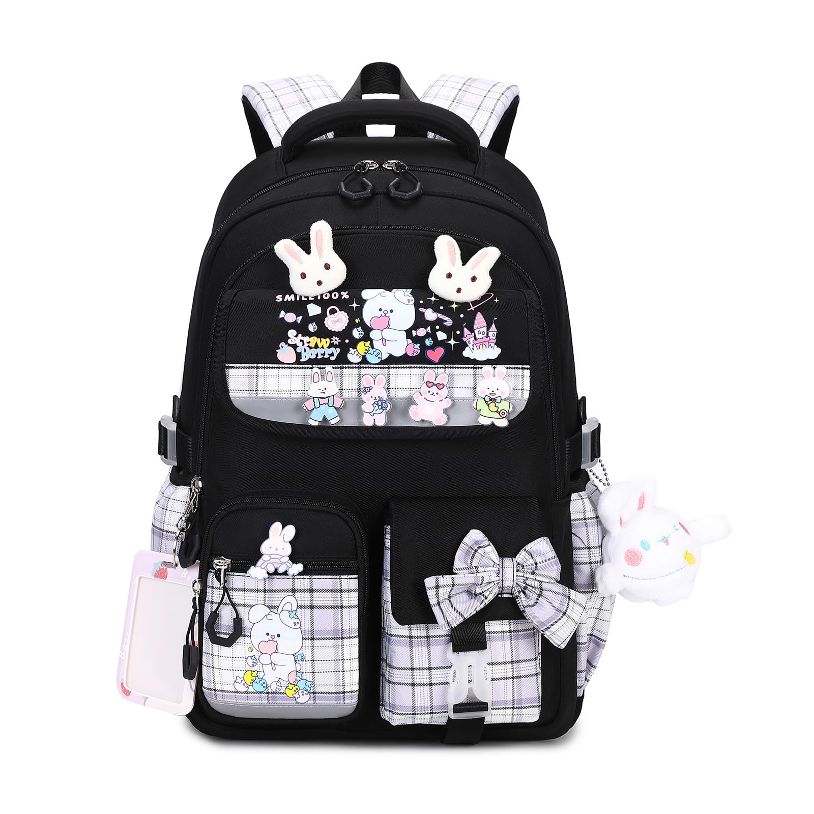 Cute Backpack for Girls Bookbag School Bag for girls Kids Backpack Middle High Elementary School Backpack for Teen Girls (Black)