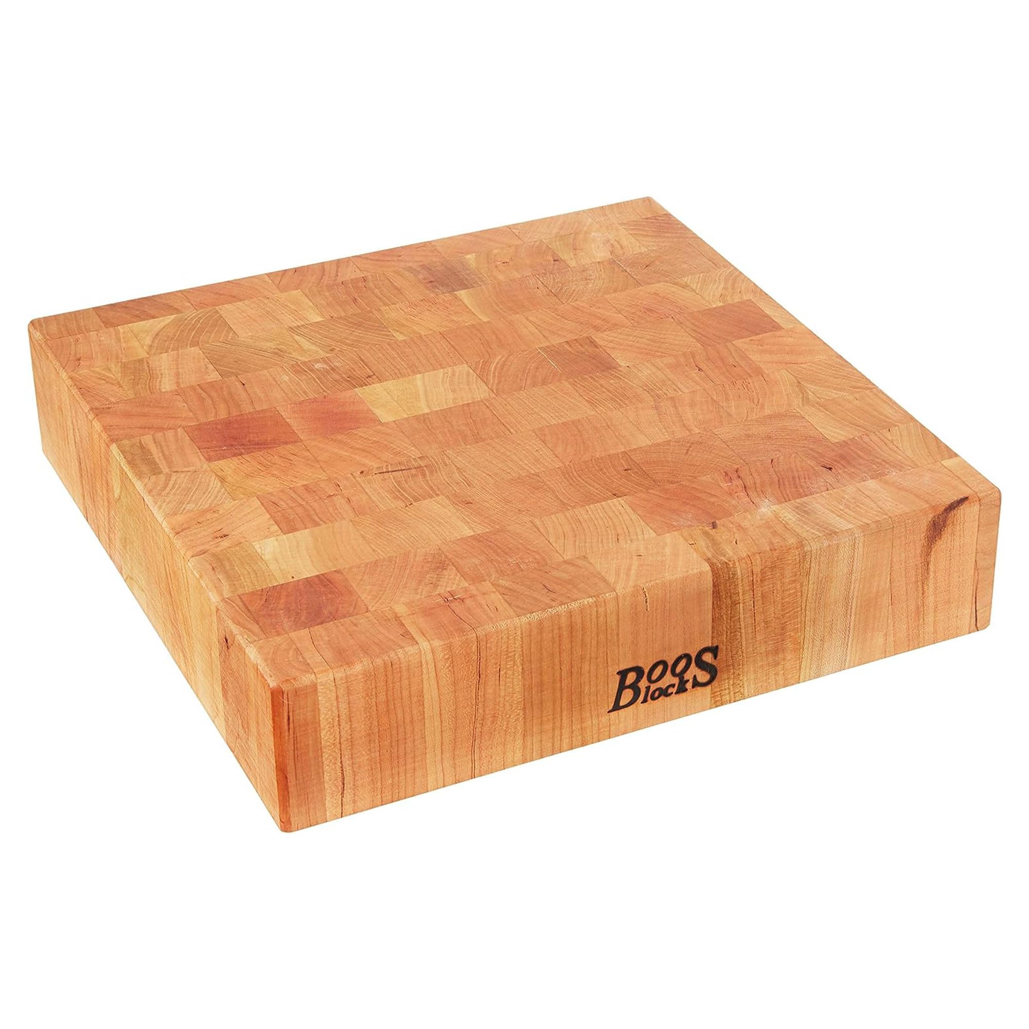 John BoosBoos Block CCB Series Large Reversible Wood Chopping Board, 3-Inch Thickness, 14" x 14" x 3", Cherry