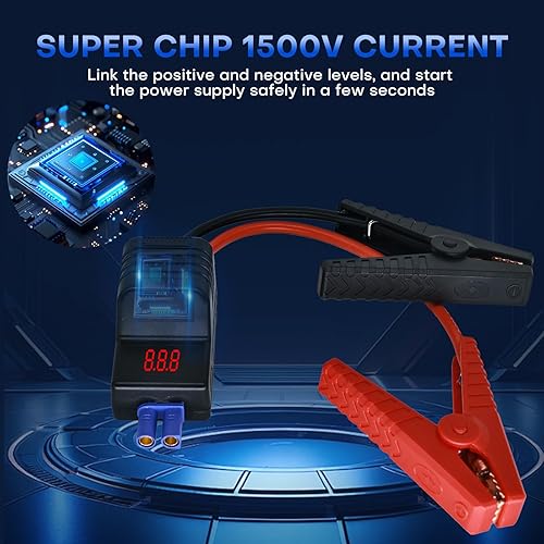 Miniatura 6 de EC5 - Abrazaderas de arranque inteligentes con pantalla LCD, probador de batería de coche de 12 V y cables de refuerzo - Abrazadera resistente para