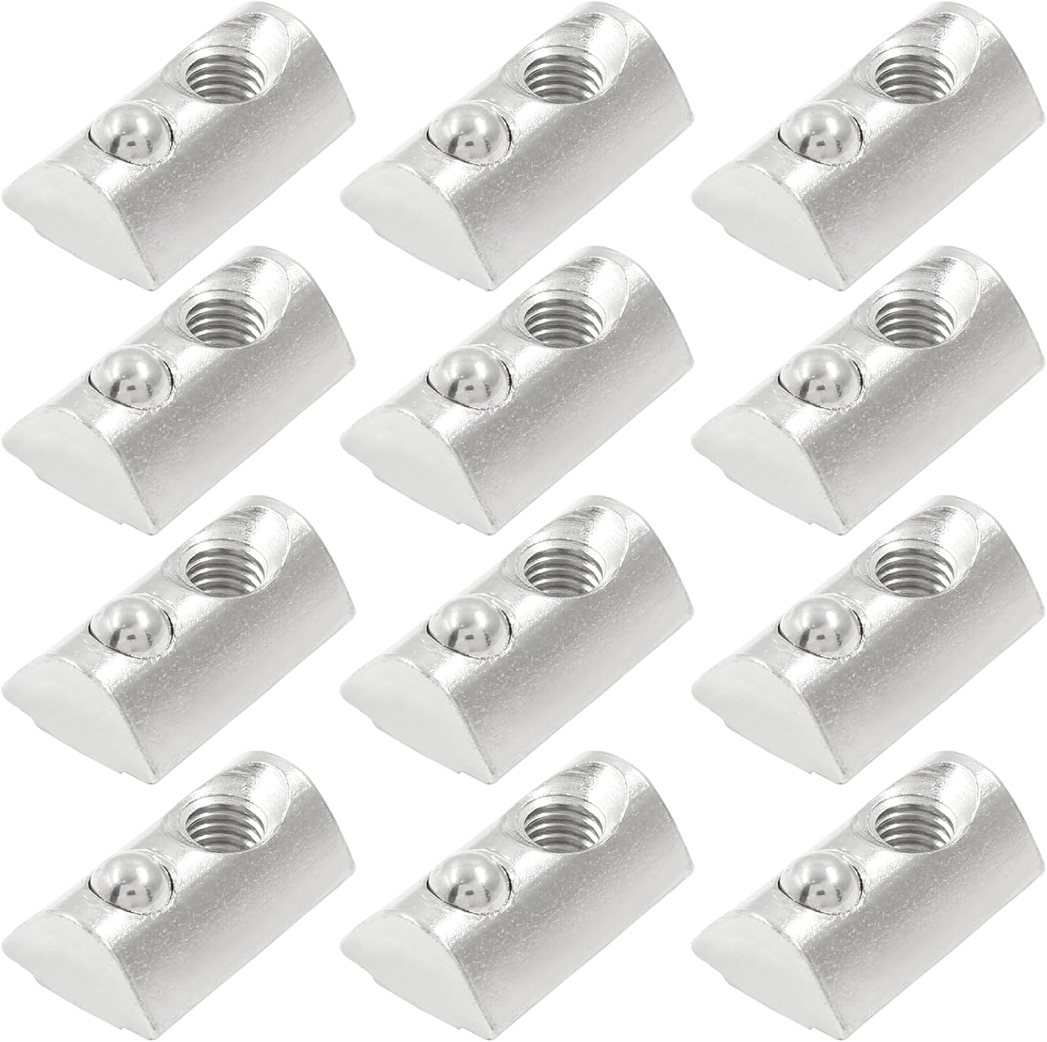 30 Pcs 4040 Series M8 Half Round Roll-in Spring T Nut, 8mm Slot