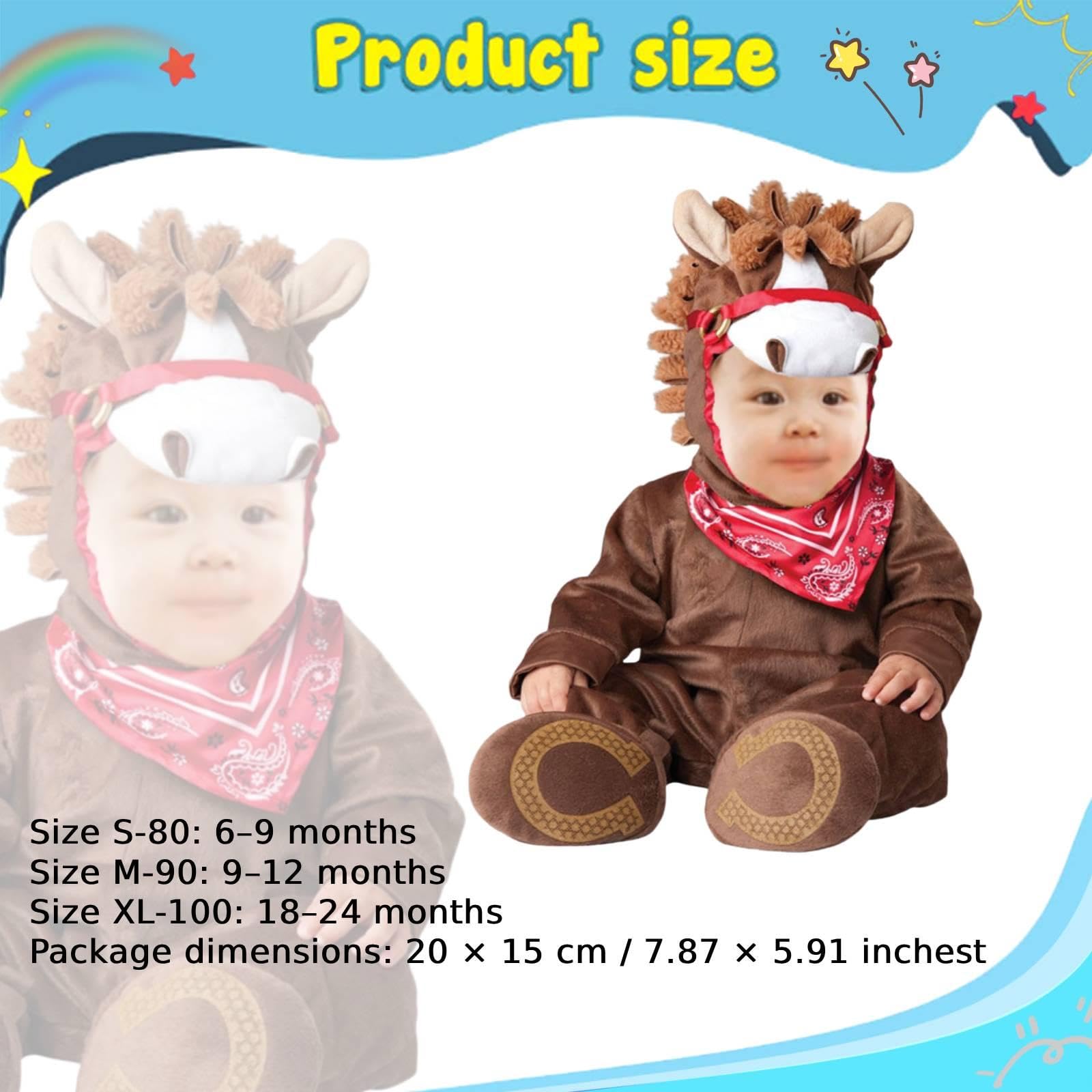F Fityle Costume da Cucciolo di Animale per Halloween, Travestimento Originale per Feste, Divertente Tuta con Cappuccio per Cosplay e Giochi di Ruolo per, Cavallo Marrone, XL