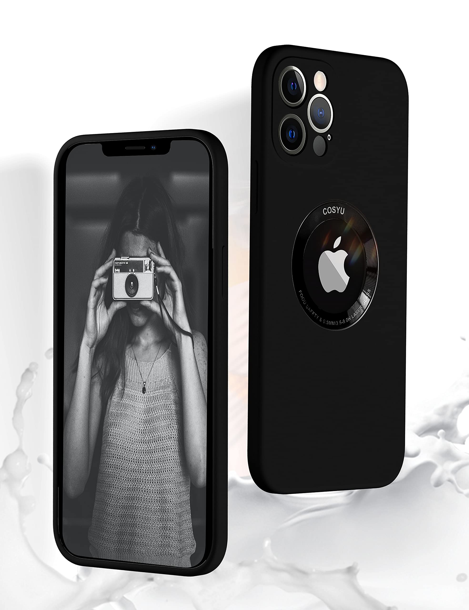 Quikbee Case Compatible with iPhone 12 Pro Max - 6.7 Inch,Liquid Silicone Case Gel Rubber Full Body Protection,Camera Protector and Shockproof Case (Black)