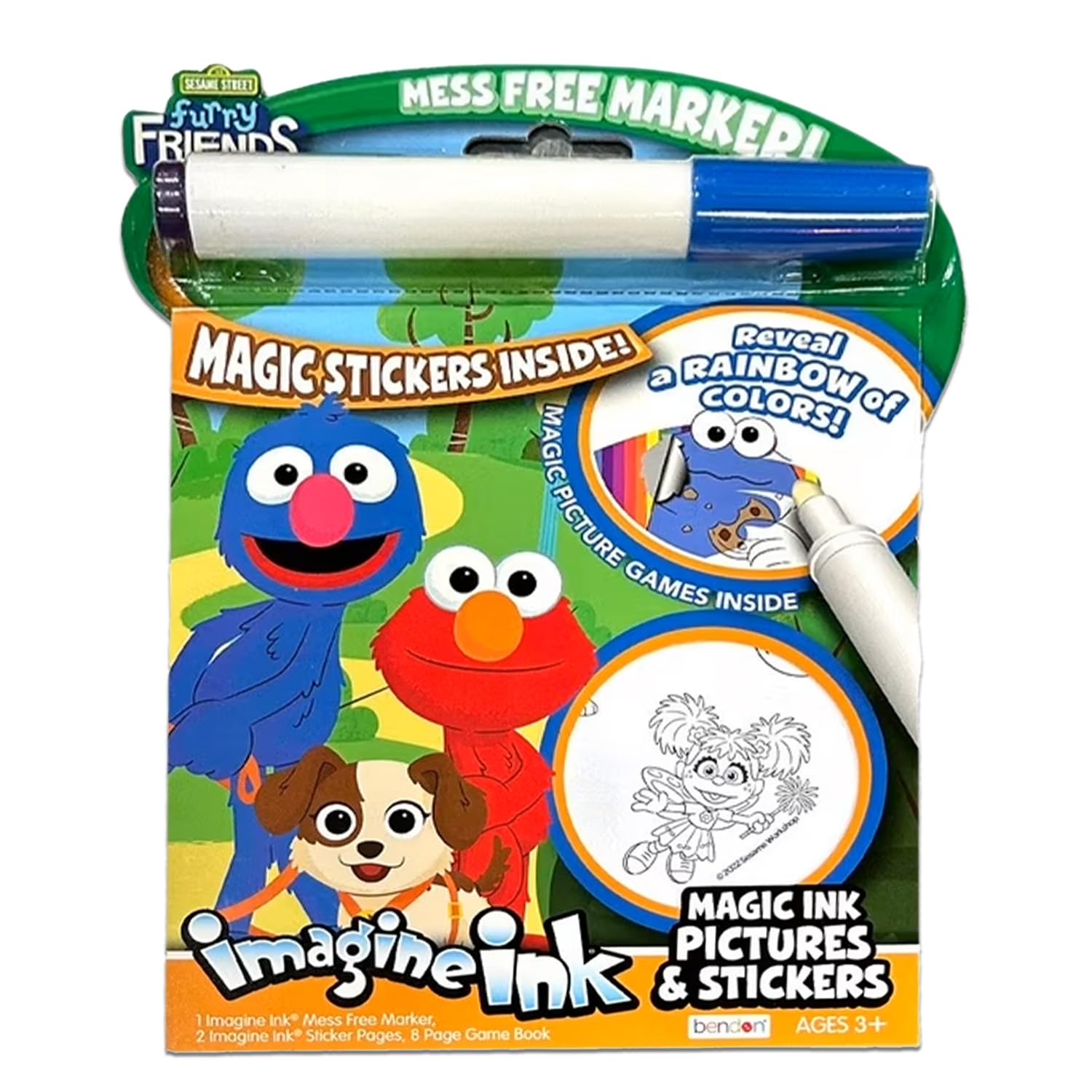 Sesame Street Elmo Imagine Ink - Sesame Street Coloring Book with Mess Free Marker Magic Ink Pictures and Stickers | Elmo Mess Free Coloring Book