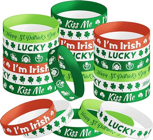 Pulsera del día de San Patricio los recuerdos de fiesta del día de San Patricio incluyen 36 pulseras del día de San Patricio decoraciones del día de