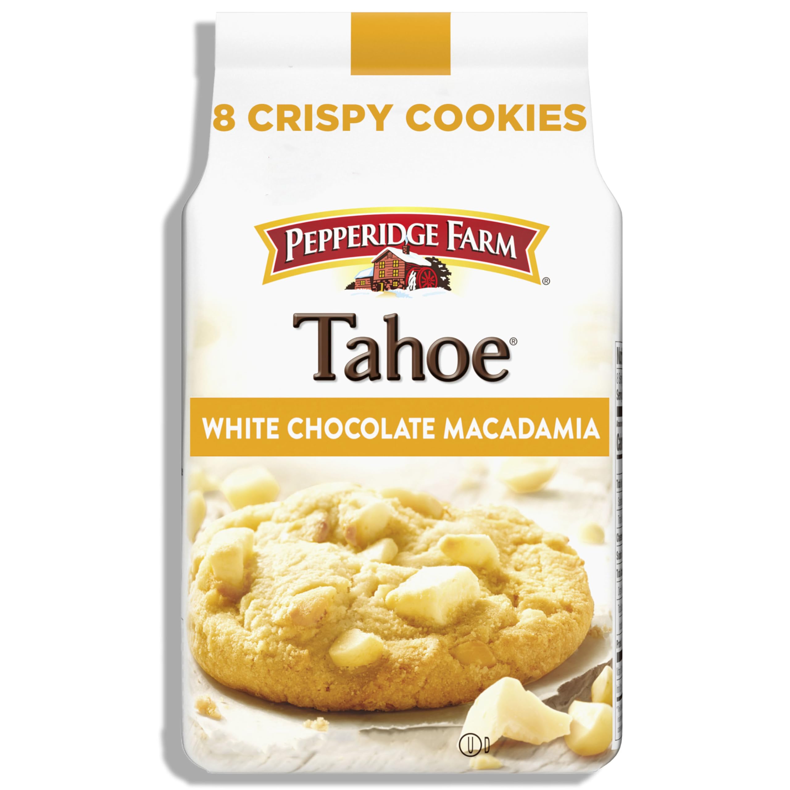 Pepperidge Farm Tahoe Crispy White Chocolate Macadamia Nut Cookies, 7.2 OZ Bag (8 Cookies)