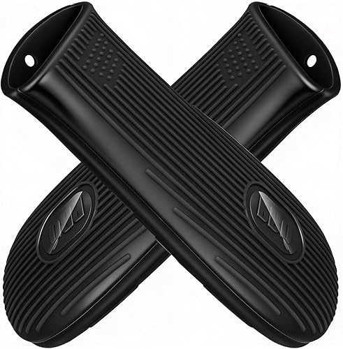 Cbiumpro Paquete de 2 cubiertas de mango de hierro fundido, funda de silicona resistente al calor para sartén de hierro fundido en caliente