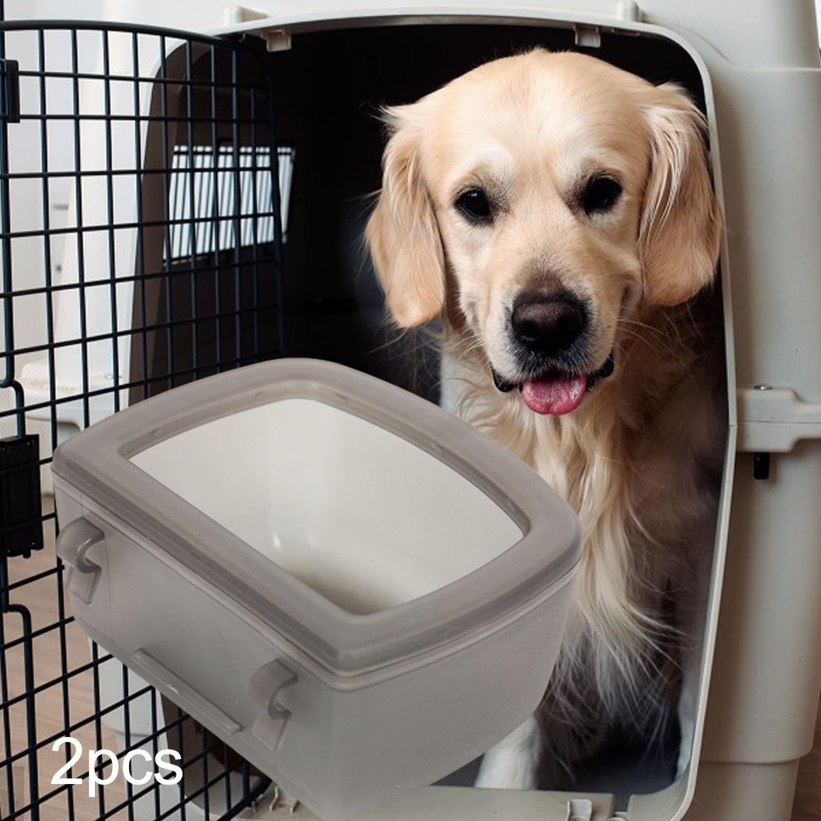 Ciotole per Cani da 2 X 2 Pezzi per Gabbie Metalliche O Casse, Piatto Multiuso per Mangiatoia per Acqua, Anti-rovesciamento, Ciotola per Acqua per Can, 6 Pezzi