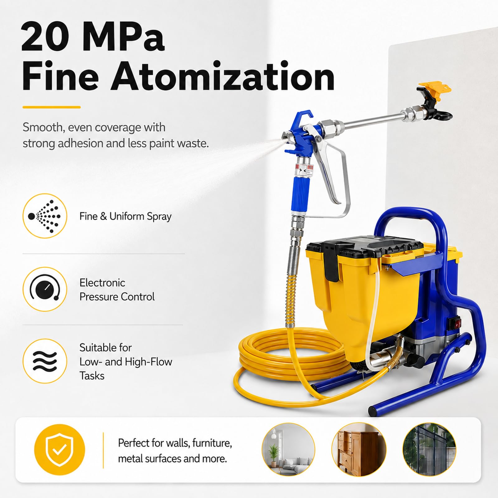 Pulvérisateur De Peinture Airless, 850W Pistolet Électrique Haute Pression
