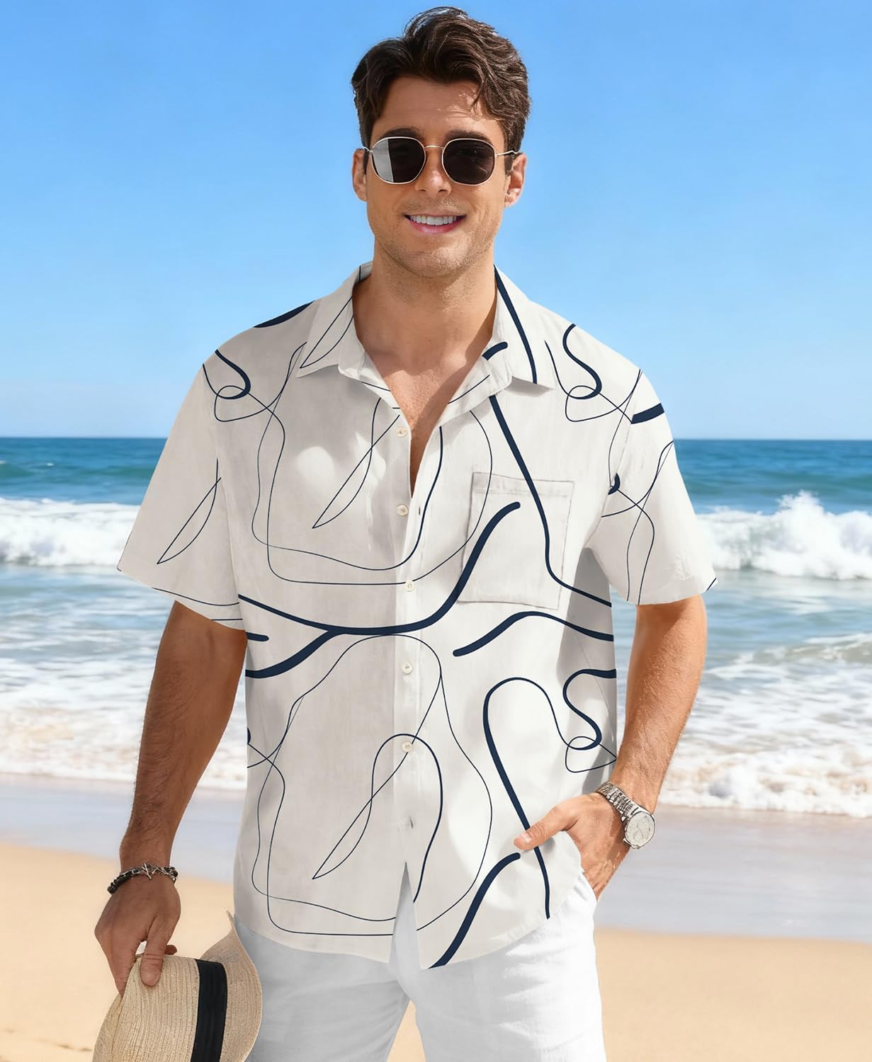 KYKU Men's Hawaiian Shirt Short Sleeve Tropical Button Down Casual Summer Beach Vacation Shirts - Image 2