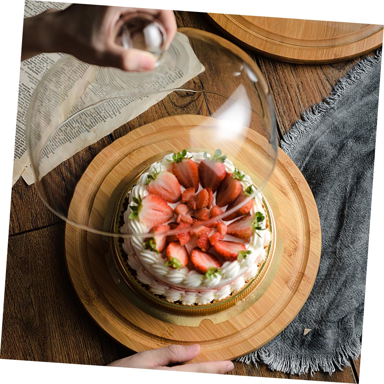 Cabilock Tiendas De Campaña Cúpula de Pastel de Cristal Cubierta de Pastel Alto Desierto Cloche Pantalla de Postre Cloche Campana Tarro Pantalla Cúpula 15X15cm Bandeja Escritorio