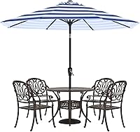 Vista 25 de ABCCANOPY Sombrilla de patio al aire libre de 7.5 pies, sombrilla de mesa con protección UV con manivela para una fácil instalación, adecuada