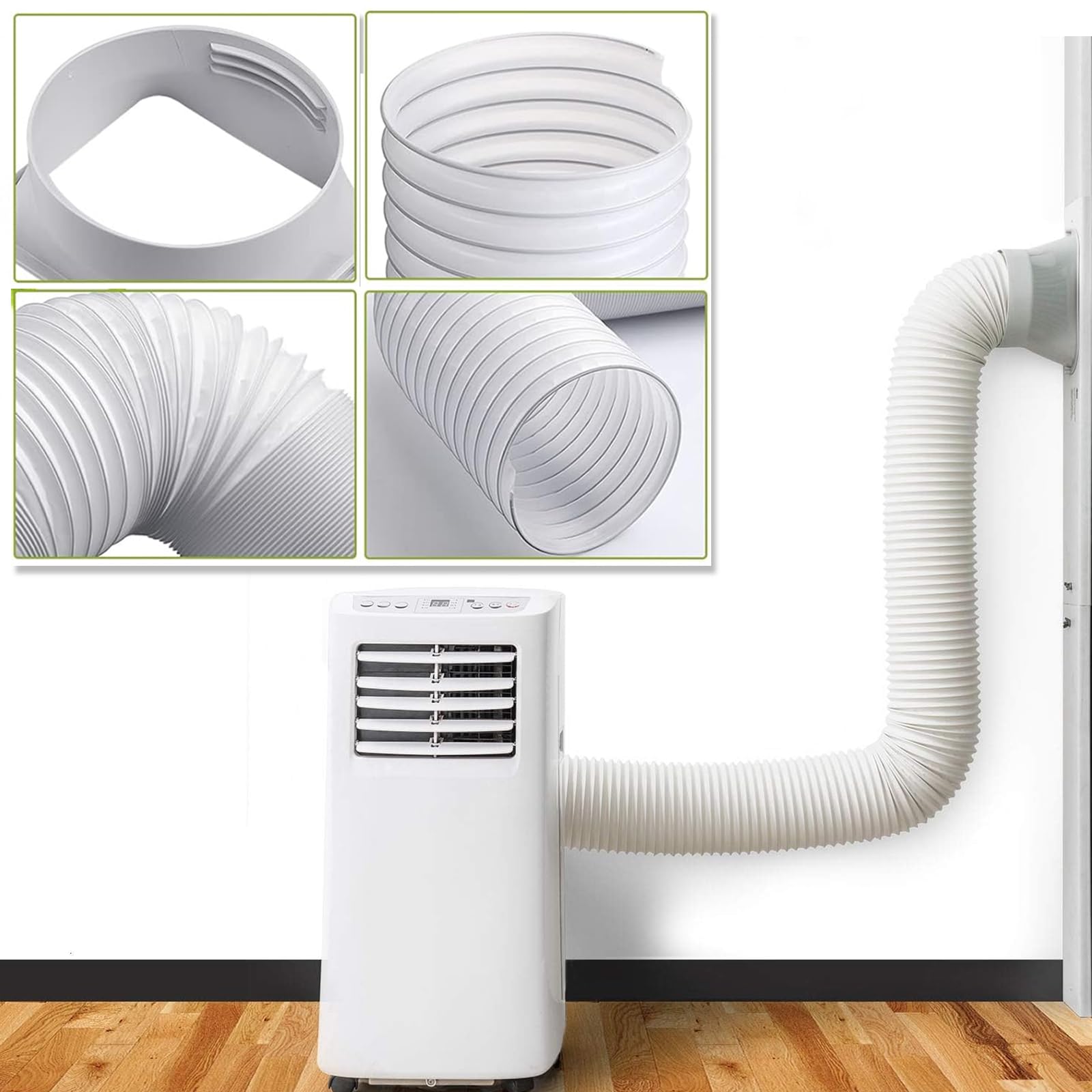 Tubo Climatizzatore Portatile, 150mm Tubo di Scarico Aria Condizionata Portatile, Flessibile Tubo Climatizzatore per Aria Condizionata, Asciugatrice, Cappa Aspirante, Ventilatore di Scarico
