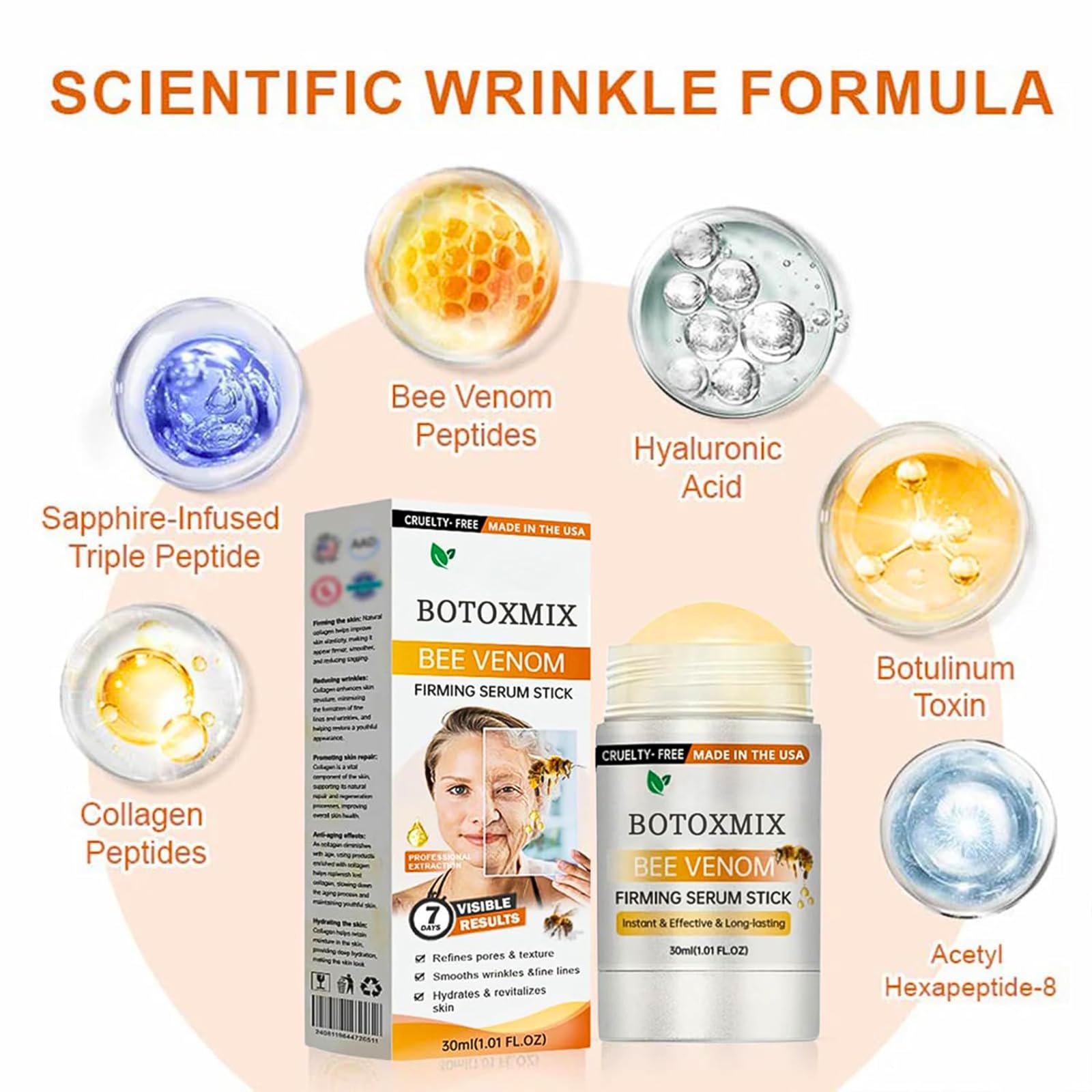 Boto-x Bee Venom Firming Serum Stick, Boto-x Bee Venom Wrinkle Removal Cream - Image 2