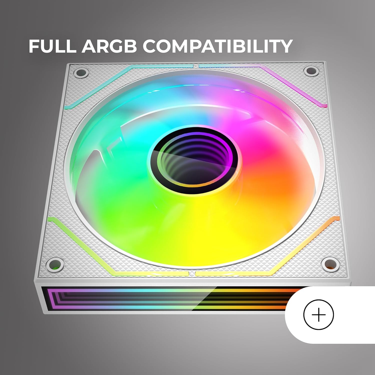 Mars Gaming MF-3DPROX2R, 2 x 120mm Fan Kit, Reverse Blade, ARGB Triple Infinity Mirror 360° Lighting, PWM Control, FDB Bearing, Full ARGB Compatible PC Fan, White