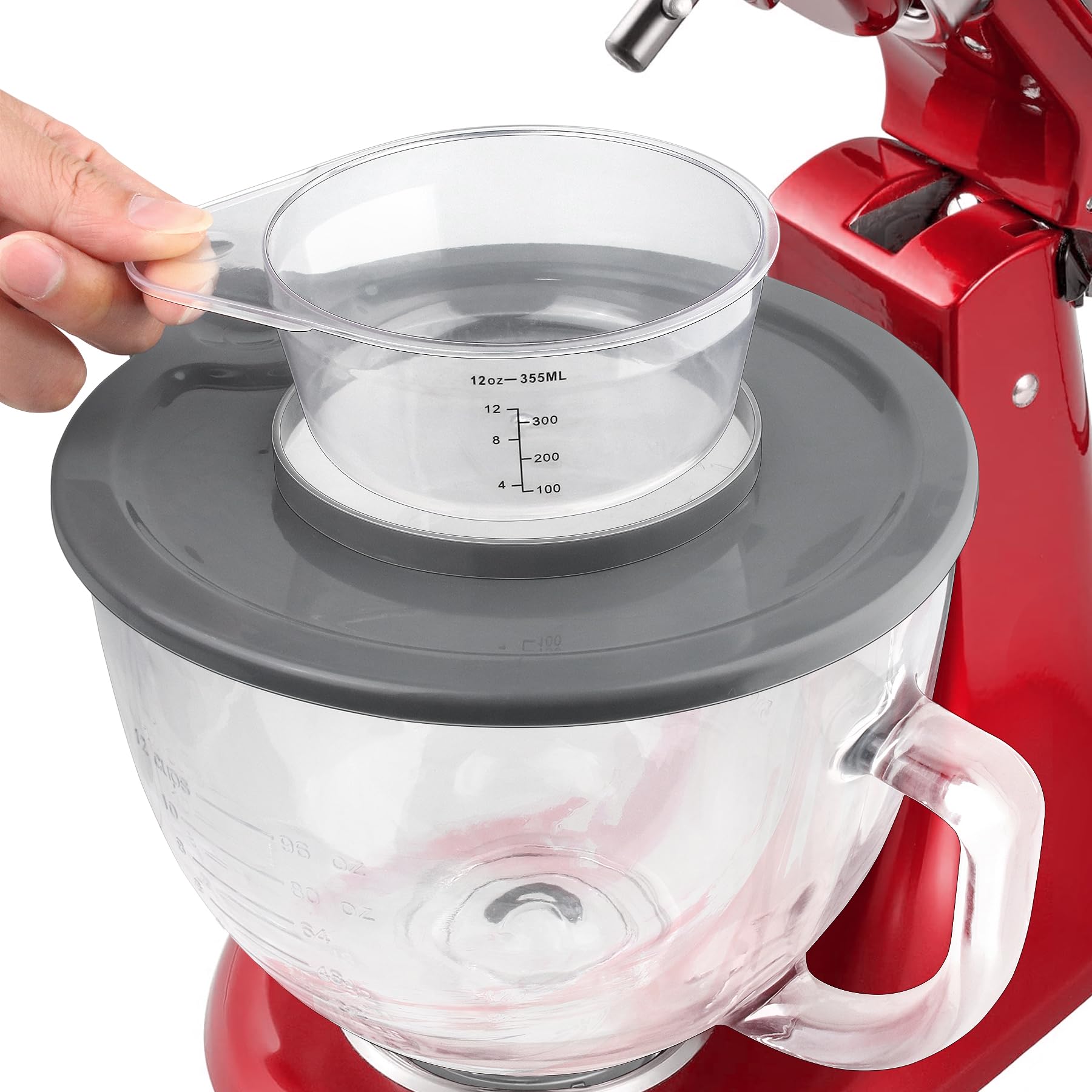 Bol Mélangeur En Verre Pour Kitchenaid - Compatible 4,5 L Et 5 L, Bec Verseur, Poignée, Marquages Mesure, 26 Cm