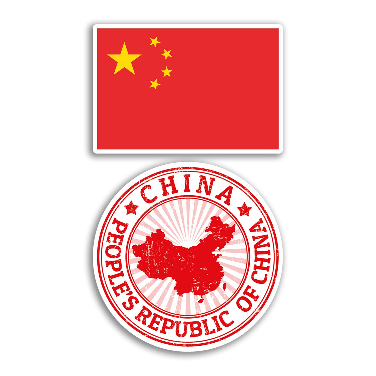 Dv Design Multi 2 X 10Cm Wide China Vinyl Stickers - Chinese Map Holiday Adventure Travel Country Scrapbooking Gift #78680